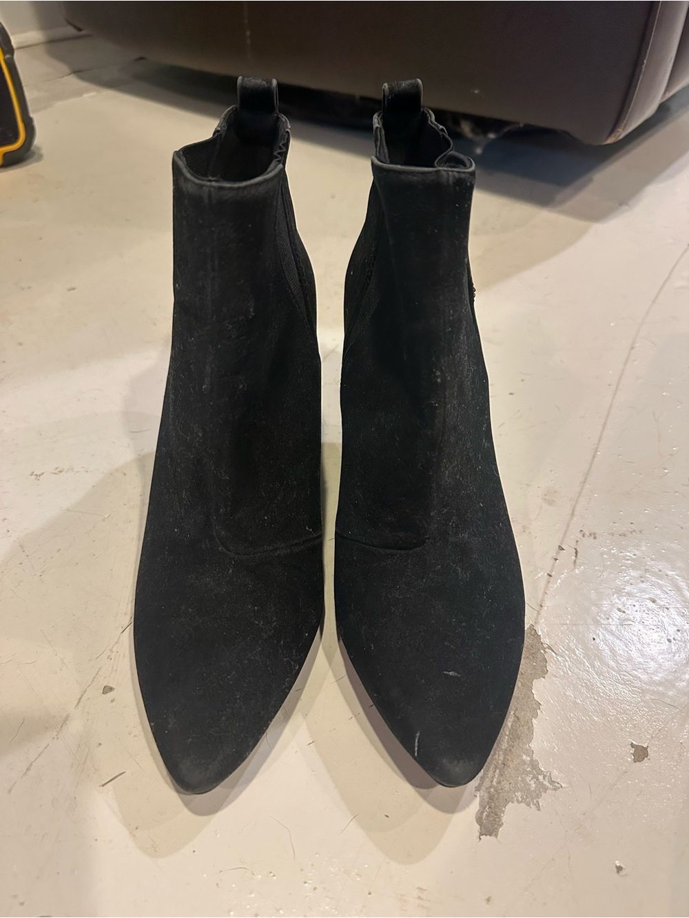 H&M Black Pointed Toe Ankle Heeled Boots
